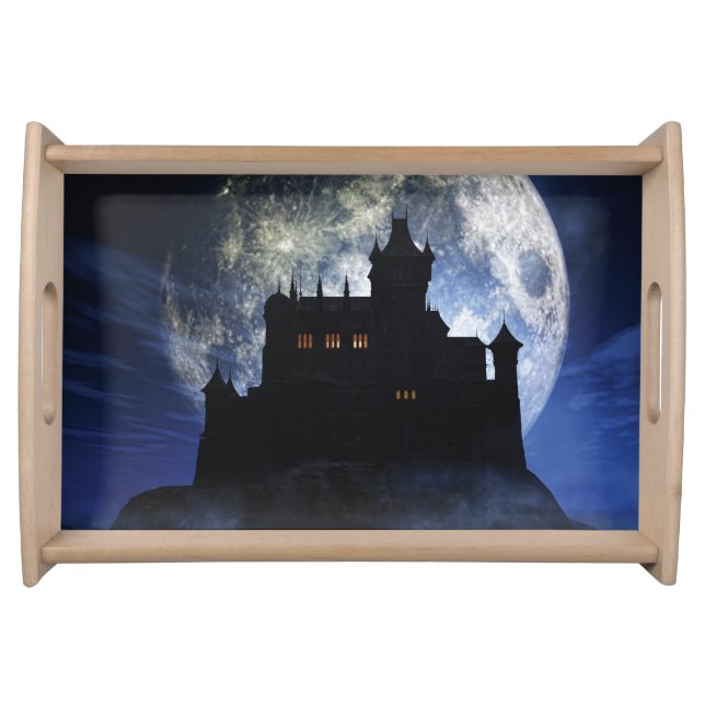 Fantasy castle during night serving tray (Front)