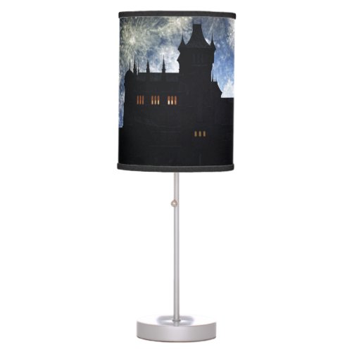 Fantasy castle during night table lamp