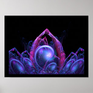 Fantasy Castle Fractal by Kitty Ann Poster
