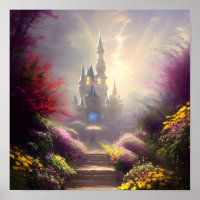 Fantasy Castle Gardens Poster