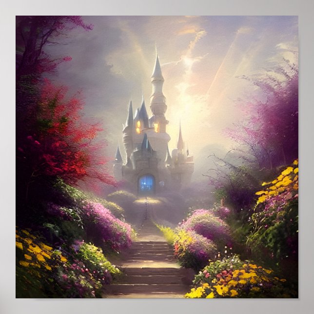 Fantasy Castle Gardens Poster (Front)