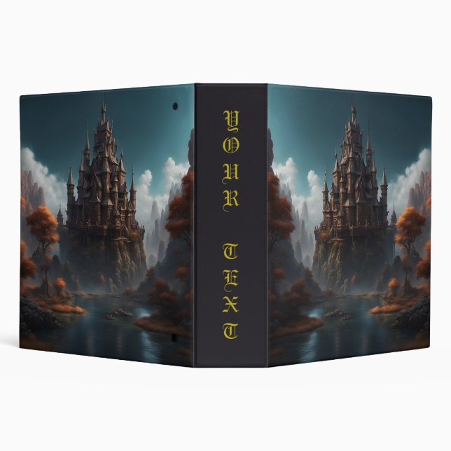 Fantasy Castle in a Fjord 3 Ring Binder (Background)