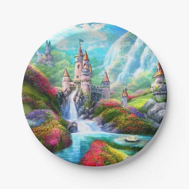 Fantasy Castle Paper Plates (Front)