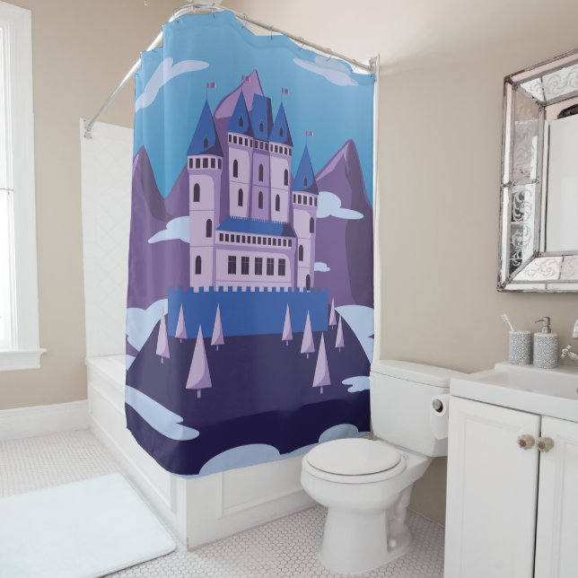 fantasy castle shower curtain (In Situ)