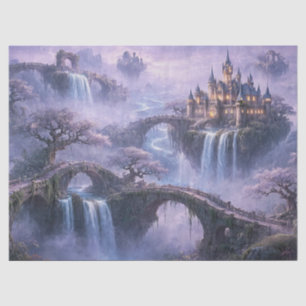 Fantasy Castle Surreal Landscape Lavender Blue Tissue Paper