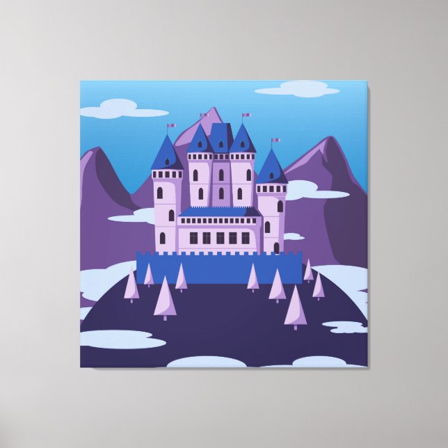 fantasy castle wrapped canvas print (Front)