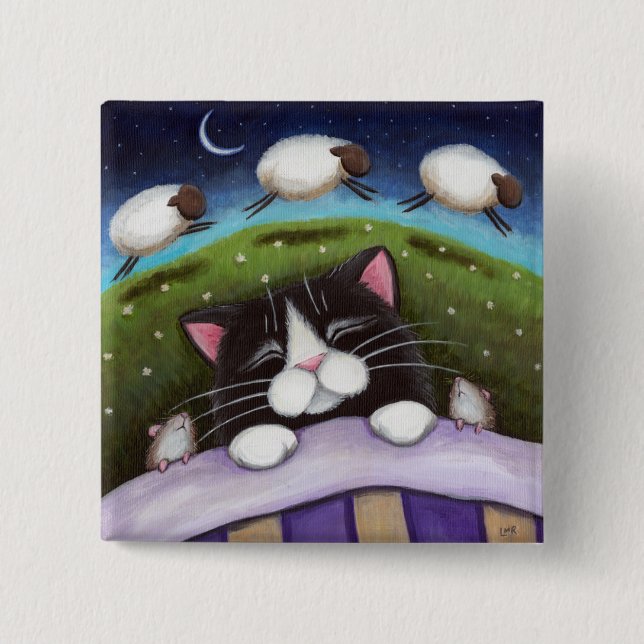 Fantasy Cat and Mouse Art Button (Front)