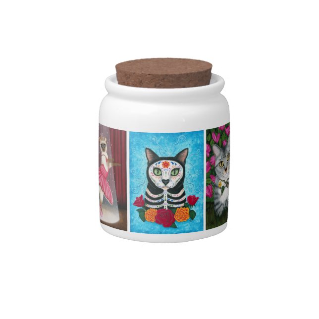 Fantasy Cat Art Candy Jar (Front)