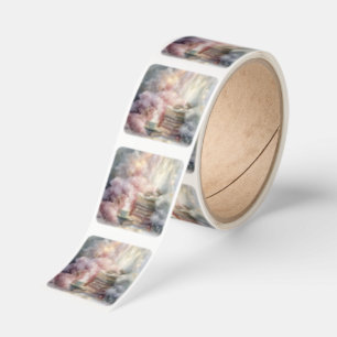 Fantasy Cat  Coffee and Books Square Sticker