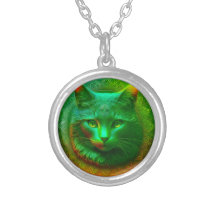 Fantasy Cat In Front Of Crest