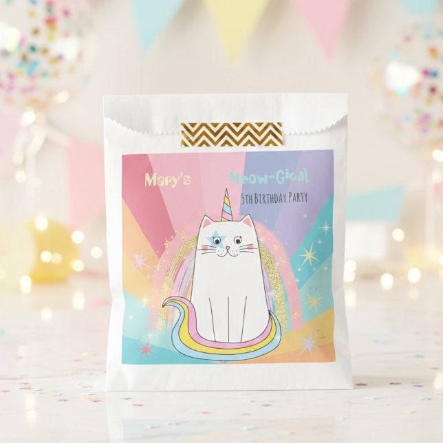 Fantasy Caticorn Meow-Gical Birthday  Favor Bag (Creator Uploaded)