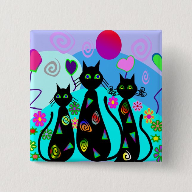 "Fantasy Cats of Summer" Button (Front)