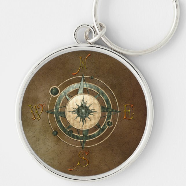 Fantasy Celtic Compass Design Keychain (Front)