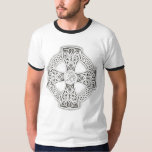 Fantasy Celtic Cross Irish Blk/wht T-shirt at Zazzle