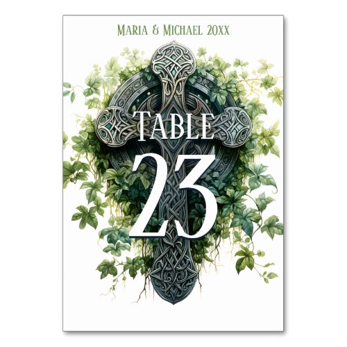 Fantasy Celtic Cross Table Number Card