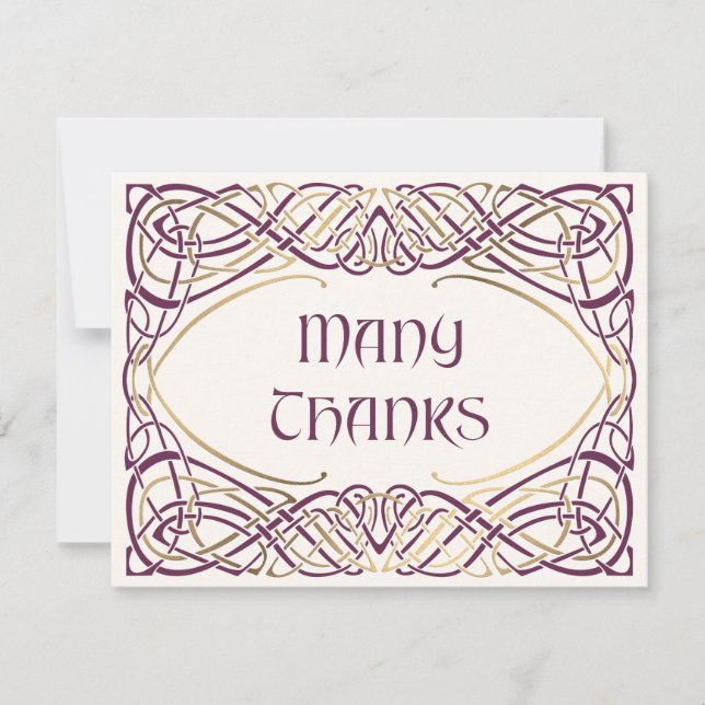 Fantasy Celtic Medieval Wedding Thank You Card (Front)