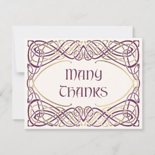 Fantasy Celtic Medieval Wedding Thank You Card