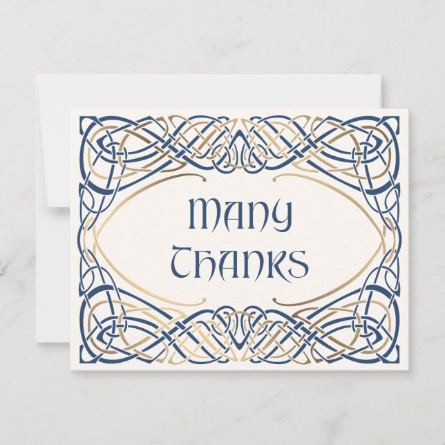 Fantasy Celtic Medieval Wedding Thank You Card (Front)