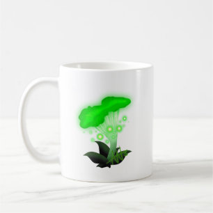 Fantasy Chanterelle Glowing Green Mushroom Coffee Mug