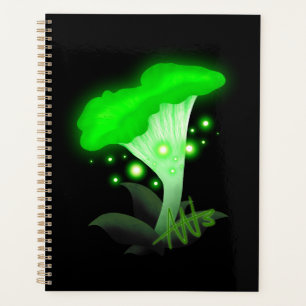 Fantasy Chanterelle Glowing Green Mushroom Planner