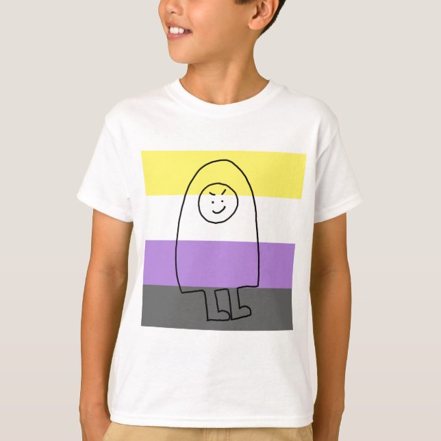 Fantasy Character Tee! Non-Binary Pride Flag! T-Shirt (Front)