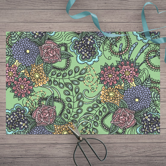 Fantasy Charming Colorful Detailed Doodle Flowers