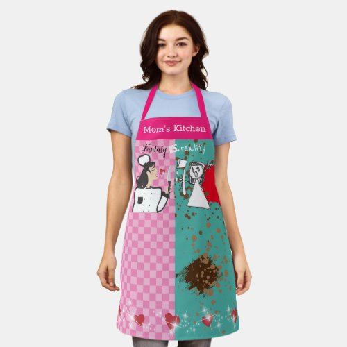 Fantasy chef vs messy cook personalized cooking apron