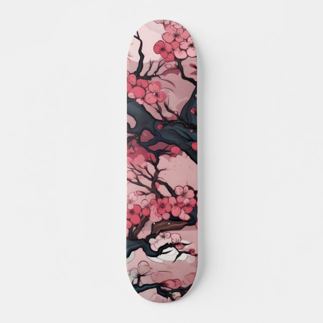 Fantasy Cherry Blossom Dreamscape Skateboard (Front)