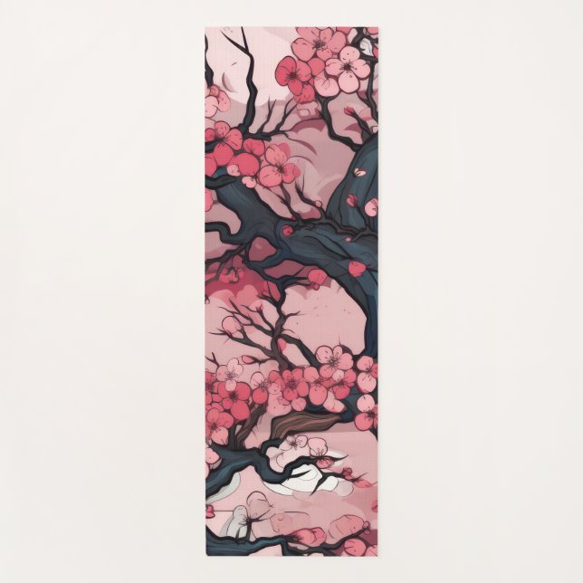 Fantasy Cherry Blossom Dreamscape Yoga Mat (Front)