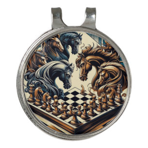 Fantasy Chess Knight Art Golf Hat Clip