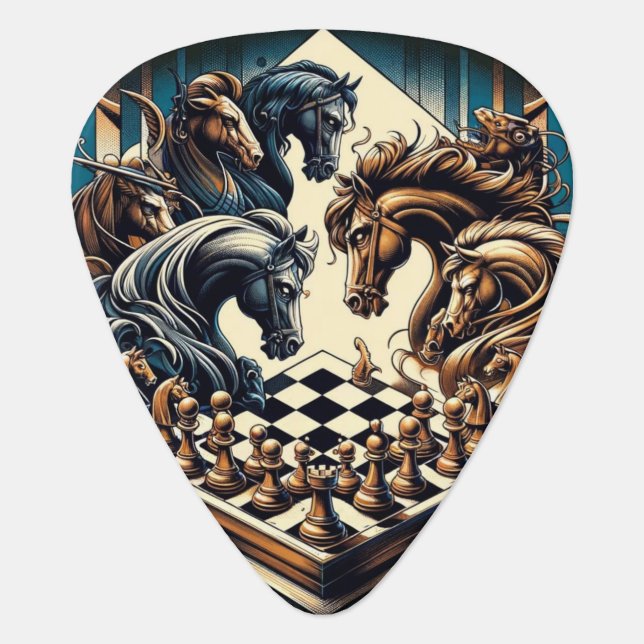 Fantasy Chess Knight Art Guitar Pick (Front)