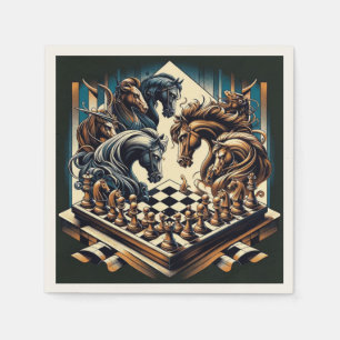Fantasy Chess Knight Party Cocktail Napkins
