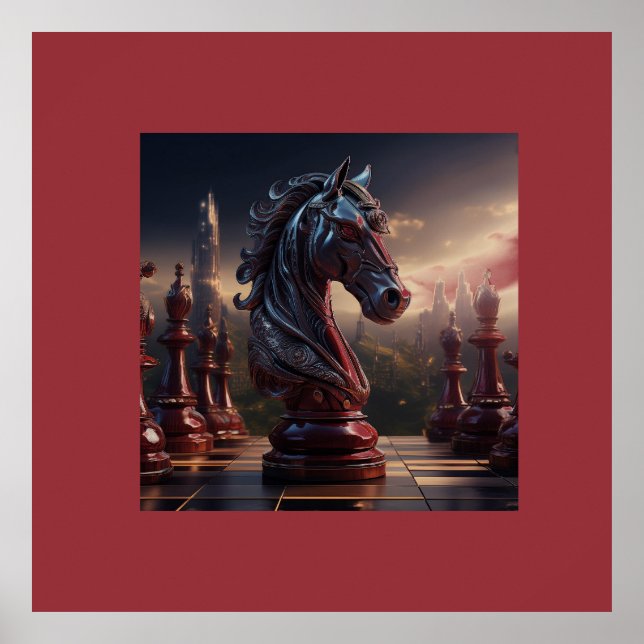 Fantasy Chess Scene - Knight Poster (Front)
