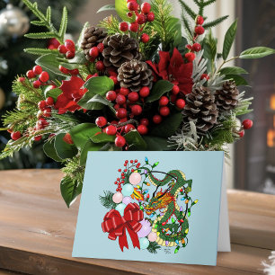 Fantasy Chinese Dragon Christmas Wreath Fantasy Card