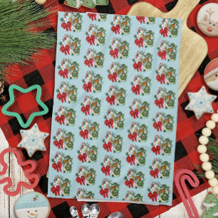 Fantasy Chinese Dragon Christmas Wreath Fantasy Kitchen Towel
