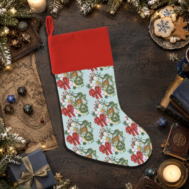 Fantasy Chinese Dragon Christmas Wreath Fantasy Stocking (Creator Uploaded)