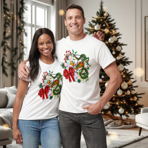 Fantasy Chinese Dragon Christmas Wreath Fantasy T-Shirt