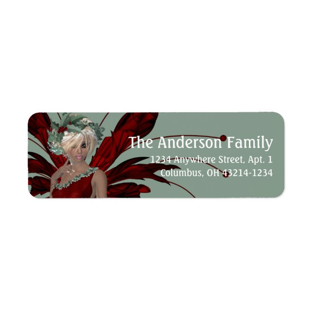 Fantasy Christmas Fairy Address Label - blonde (Front)