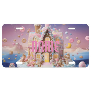 FANTASY CHRISTMAS GINGERBREAD ISLAND CUSTOMIZE LICENSE PLATE