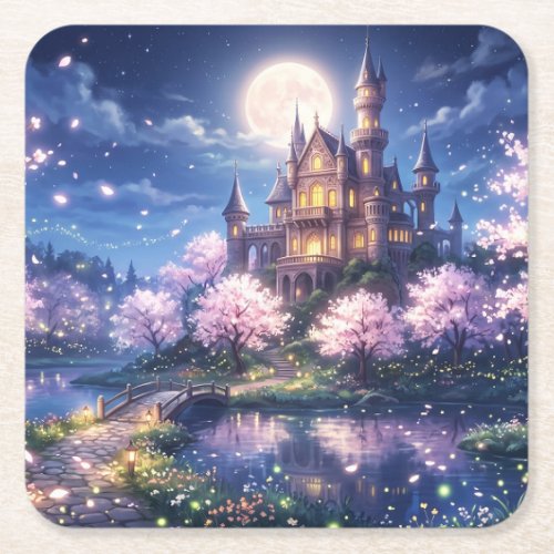 Fantasy City and Castle Square Paper Coaster