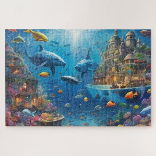 Fantasy City Under the Sea Hard Solving Jigsaw Puzzle