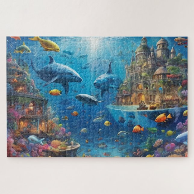 Fantasy City Under the Sea Hard Solving Jigsaw Puzzle (Horizontal)