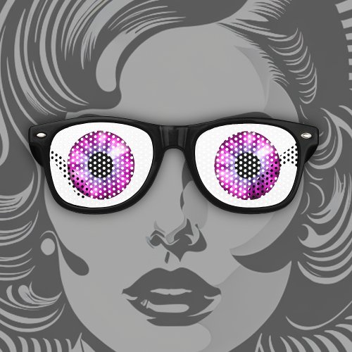 Fantasy Color Eyes Pink and Purple Retro Sunglasses