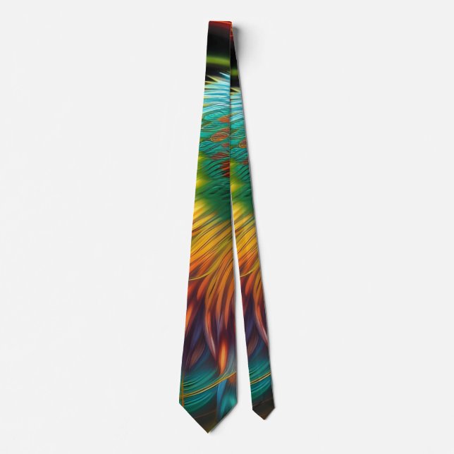 Fantasy Colorful Bird Neck Tie (Front)