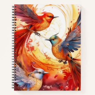 Fantasy Colorful Bird Notebook