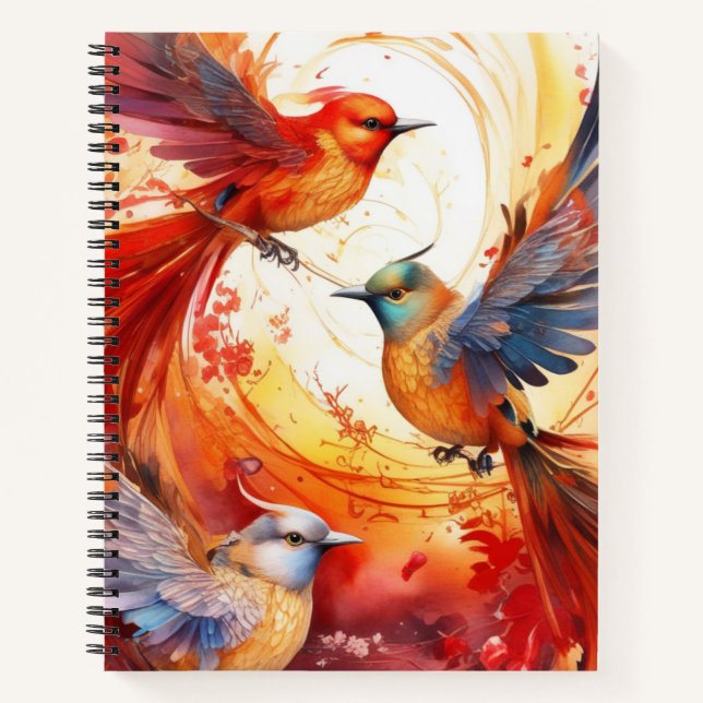 Fantasy Colorful Bird Notebook (Front)