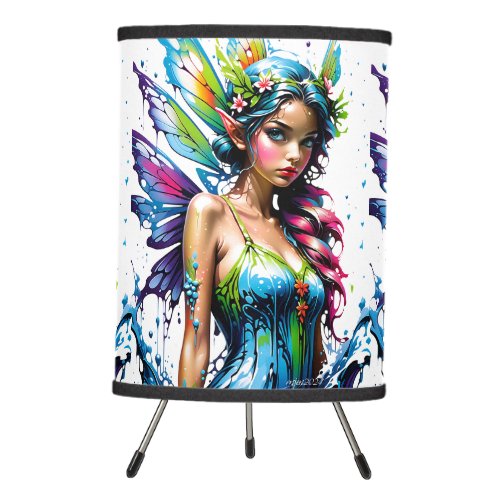 Fantasy Colorful Blue Beautiful Fairy Tripod Lamp