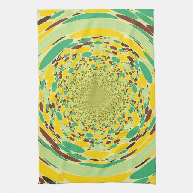 Fantasy Colorful Dots Abstract Retro Art Deco Towel (Vertical)