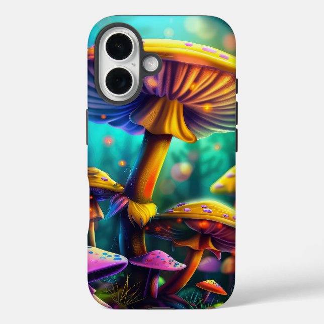 Fantasy Colorful Mushrooms iPhone Case (Back)