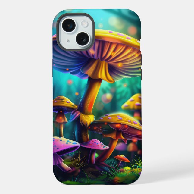 Fantasy Colorful Mushrooms iPhone Case (Back)